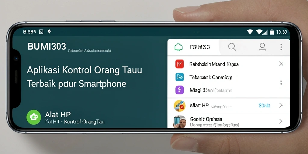 Tampilan antarmuka BUMI303 untuk kontrol orang tua yang intuitif.