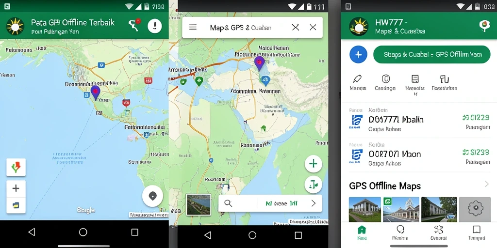 Antarmuka HW777 yang intuitif untuk GPS Offline Maps.