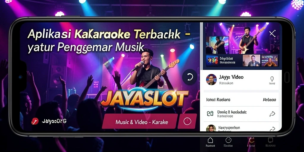 Tampilan antarmuka aplikasi <strong>JAYASLOT</strong> saat sesi Karaoke berlangsung.