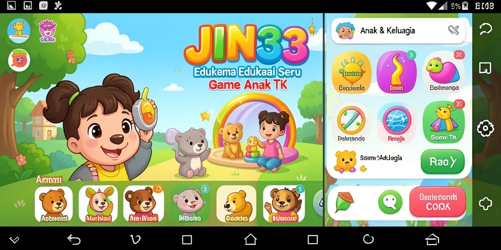 Tampilan antarmuka yang ceria dan interaktif dari JIN33.