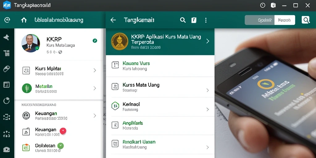 Tampilan antarmuka aplikasi Kurs Mata Uang KKRP yang informatif.