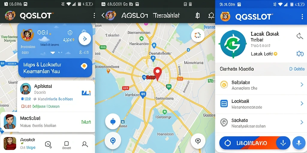 Antarmuka pengguna QQSLOT untuk pelacakan lokasi.