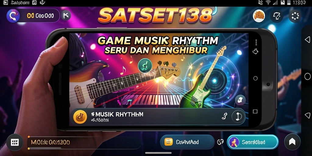 Antarmuka menarik dengan berbagai fitur Musik Rhythm.