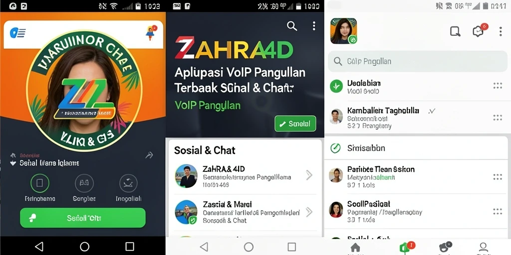 Tampilan antarmuka ZAHRA4D yang modern dan fungsional untuk VoIP Panggilan.